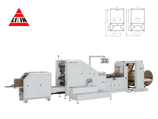Produtos quentes Lsb-330XL+Lst21100 Linha de produção automática de máquina para fabricar sacos de papel com fundo quadrado com impressão