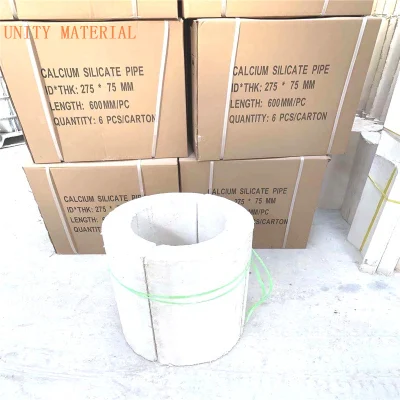 Seções de tubo de silicato de cálcio de material à prova de fogo 650c 1050c para aplicações de isolamento térmico de fundições de alumínio