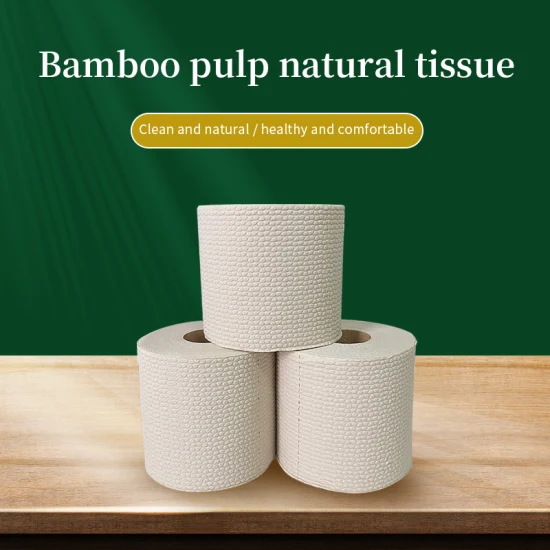 Papel higiênico branqueado/não branqueado Lenço de papel toalha de rolo da China Bambu 100% materiais de madeira de polpa de bambu